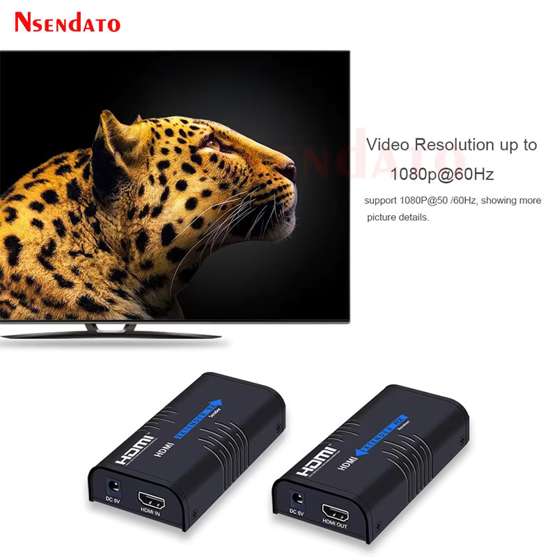 Nsendato LKV373A V4.0 HDMI Ethernet Netzwerk Sender Empfänger Extender Schwarz mit 120m Reichweite über Cat5e/6 RJ45 Kabel - Bild 2
