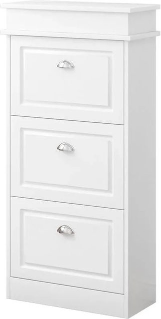 Rebiko Schuhschrank Kommode als Konsolentisch für den Flur in Loft-Design, Weiß, B/H/T: 117 x 52 x 23 cm - Bild 1