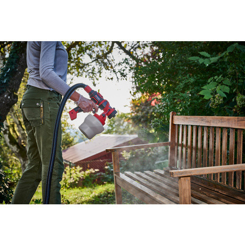 Einhell Akku-Farbsprühsystem TE-SY 18/90 Li Solo in Rot/Schwarz für Lacke und Glasuren - Bild 3