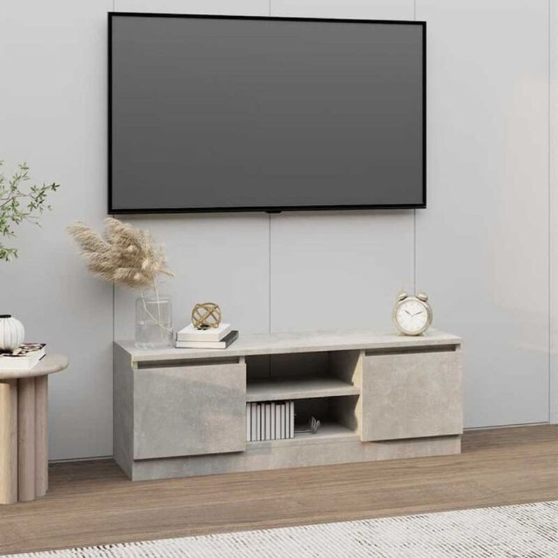 Vidaxl TV-Schrank mit Tür in Betongrau, modern und klassisch, B/T/H: 102 x 30 x 36 cm - Bild 1