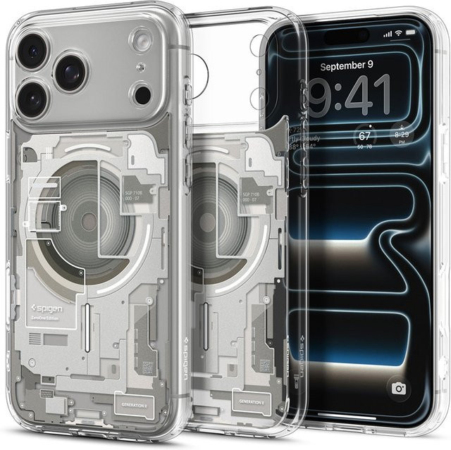 Spigen Ultra Hybrid Zero One MagSafe Schutzhülle für Apple iPhone 18 Pro Max und iPhone 17 Pro Max, Grau/Transparent - Bild 1