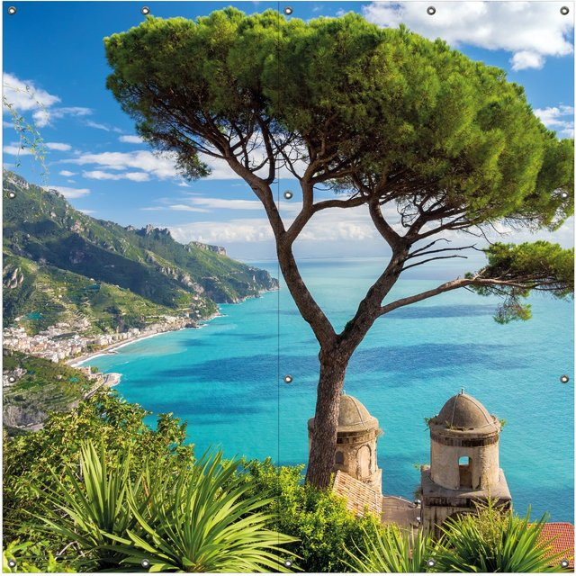 Wallario Gartenposter Italienische Küste, Mehrfarbig, Breite: 60 cm, Höhe: 90 cm - Bild 1