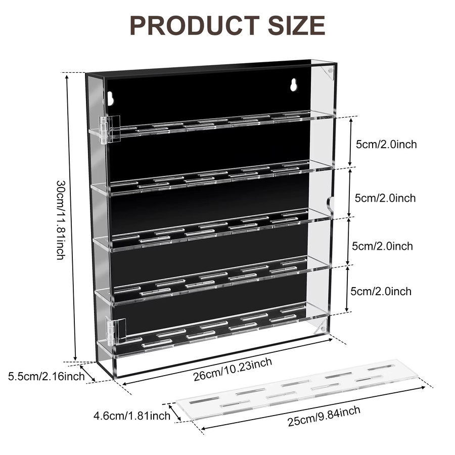 Fünfschichtiger Acryl-Präsentationsständer als transparenter Abzeichen-Organizer und Münzvitrine mit magnetischem Türdekor - Bild 6