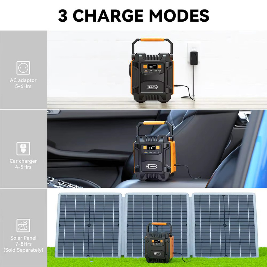 FlashFish A201 Tragbare Powerstation 172,8Wh 200W mit 230V AC-Steckdose und LED-Solargenerator - Bild 4