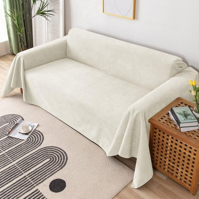 Wasserdichter Cord-Samt Sofaüberzug in Beige, rutschfest und kratzfest, B/T/H: 70 x 70 cm - Bild 1