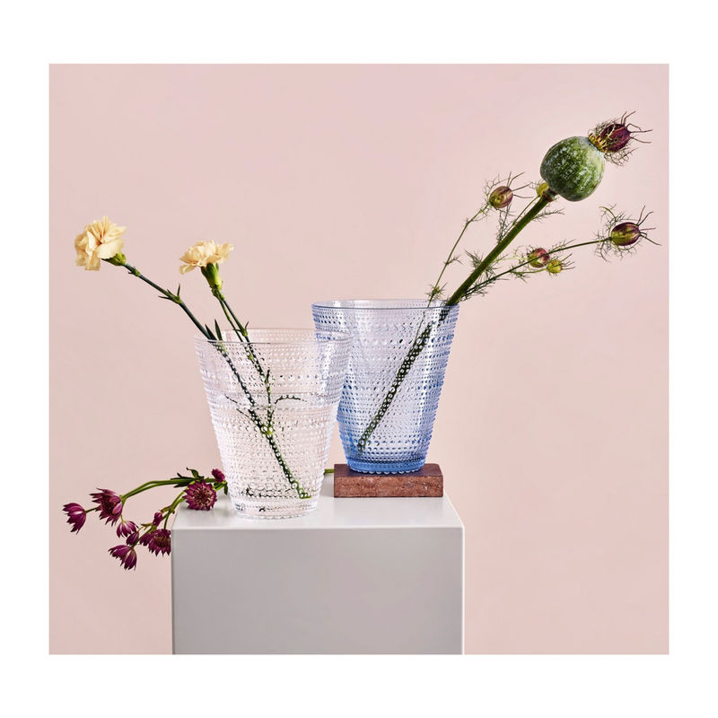 Iittala Kastehelmi Vase aus Glas in Grau mit Punktmuster für Schnittblumen und Dekoration - Bild 2