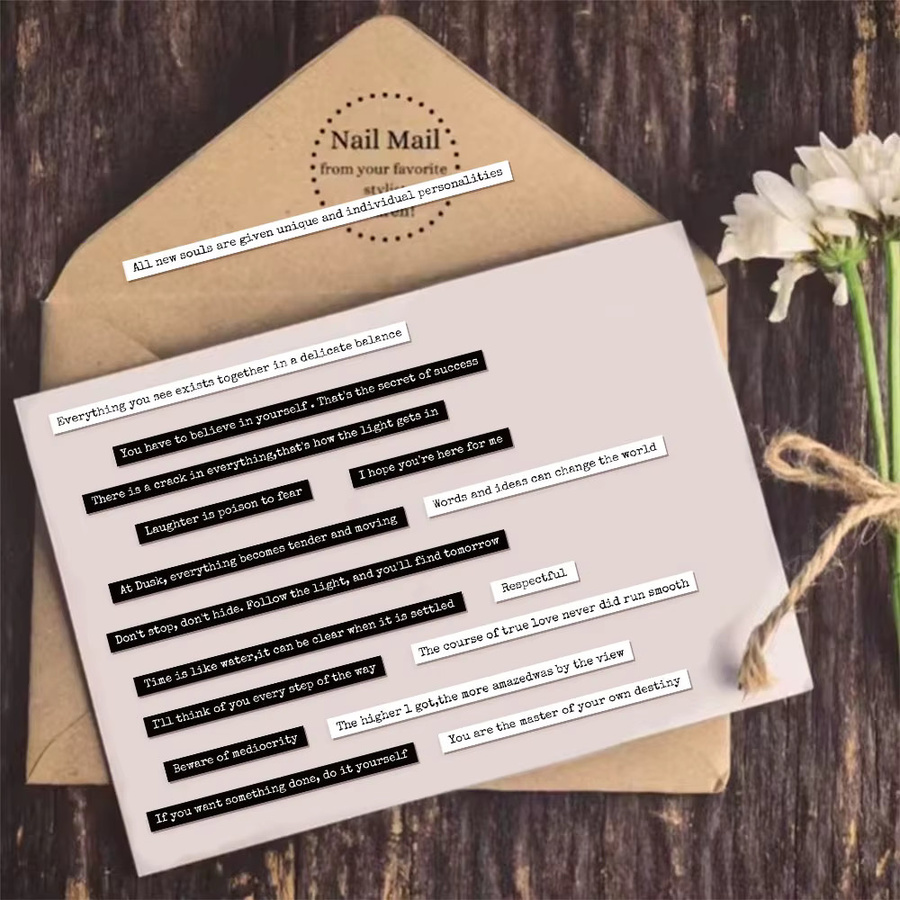 8 Stück inspirierende Zitate Aufkleber in Multicolour für dein DIY-Sammelalbum und Tagebuch aus Papier - Bild 5