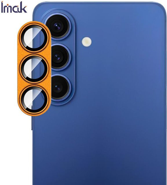 IMAK Metal Armor Premium Kameraschutz aus Glas für Samsung Galaxy S26 Ultra Plus 5G in Orange - Bild 1