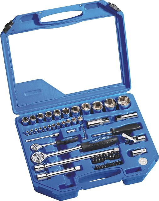 LUX-TOOLS Steckschlüsselsatz 55-teilig in Blau mit 1/4 Zoll, 3/8 Zoll und 1/2 Zoll - Bild 1