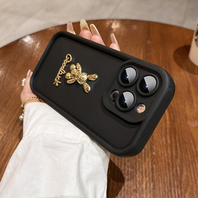 3D Goldenes Kaninchen Handyhülle aus weichem Silikon für Samsung Galaxy S24 S23 S22 S21 Ultra Plus FE A52 A32 A53 A13 A33 A34 A54 in Schwarz - Bild 1