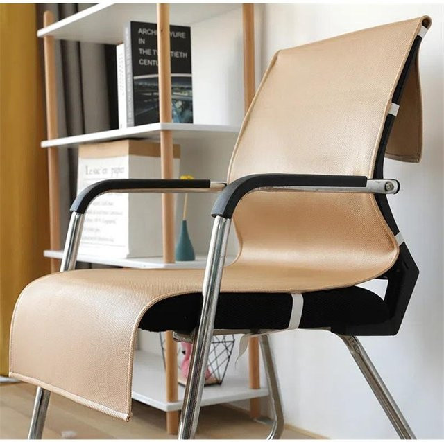 Sommer Eis Seide Kühlkissen Stuhlauflage und Rückenlehne für das Büro in Kaffeebraun, B/H: 45 x 140 cm - Bild 1