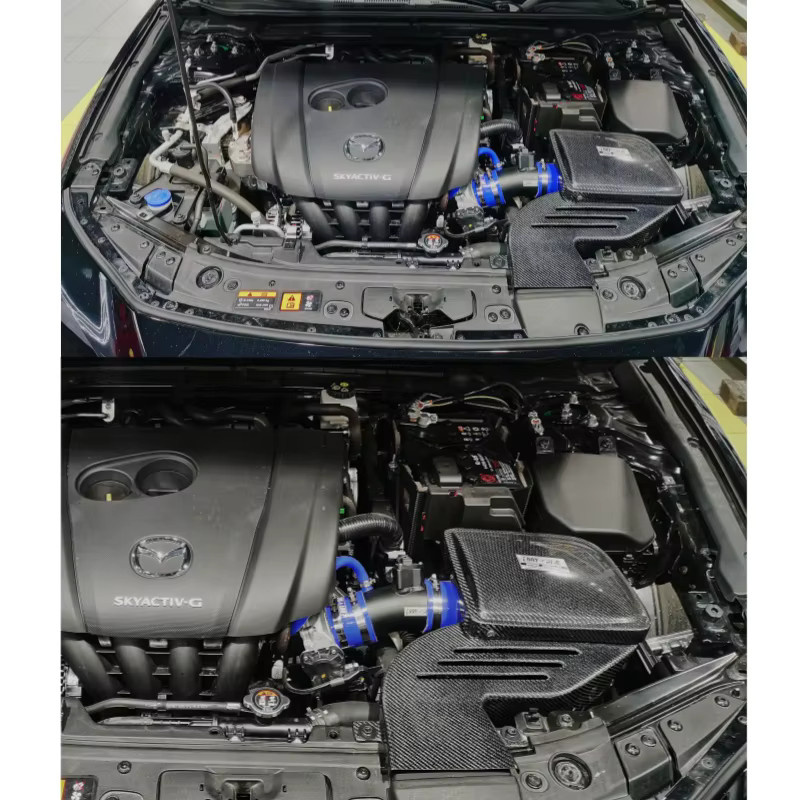 EDDY Ansaugsystem mit Lufteinlassrohr und Kohlefaser Luftfilter Box für Mazda Axela Enclave Next Gen 1.5L/2.0L 2020-2023 in Schwarz - Bild 5