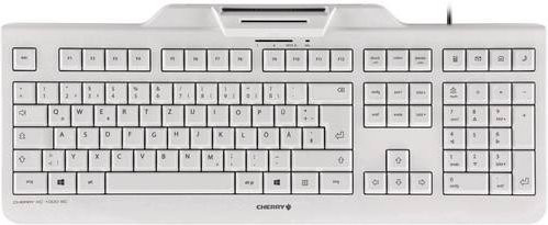 Cherry KC 1000 SC USB Tastatur mit Chipkarten-Leser, QWERTZ Deutsch, Weiß/Grau - Bild 1