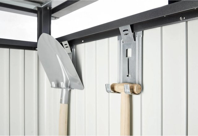 Biohort Gerätehalter für Gerätehäuser und Geräteschränke, 4 Stück, feuerverzinkt, silberfarben - Bild 1