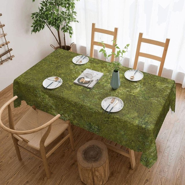 JINGYUE Pet Rechteckige Tischdecke aus Polyester in Grün, Wasserdicht und Waschbar, B/T: 137 x 183 cm - Bild 1