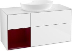 V&B Waschtischunterschrank Finion mit Wandbeleuchtung, Farbe Weiß lackiert, Breite: 120 cm, Tiefe: 50,1 cm, Höhe: 50,1 cm - Bild 1