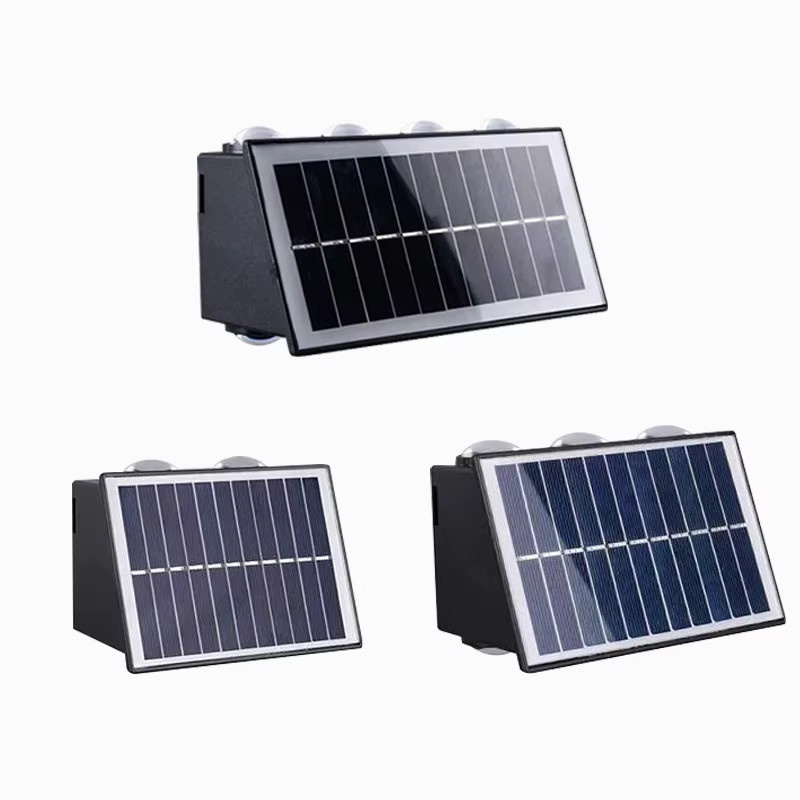LINYILIGHT Solar-LED-Wandleuchte in Schwarz für Garten und Balkon mit Up-and-Down-Beleuchtung - Bild 6