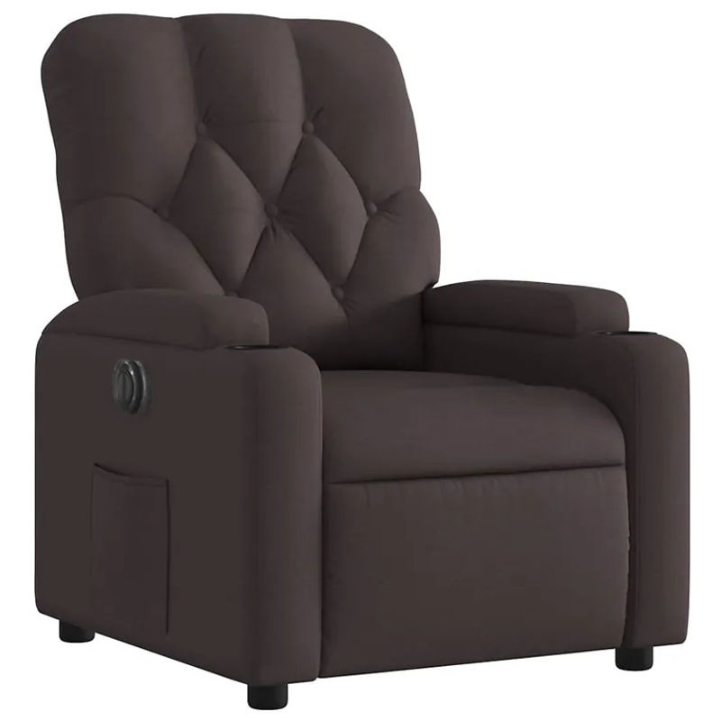 Vidaxl Elektrischer Relaxsessel in Braun mit Stoffbezug im klassischen Design - Bild 6