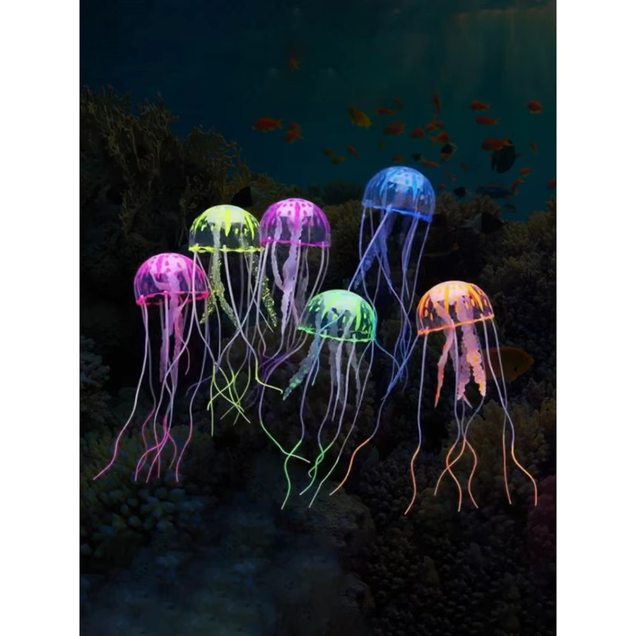 JETTING Bunte künstliche Quallen mit Leuchteffekt für dein Aquarium in Lila und Multicolour - Bild 3