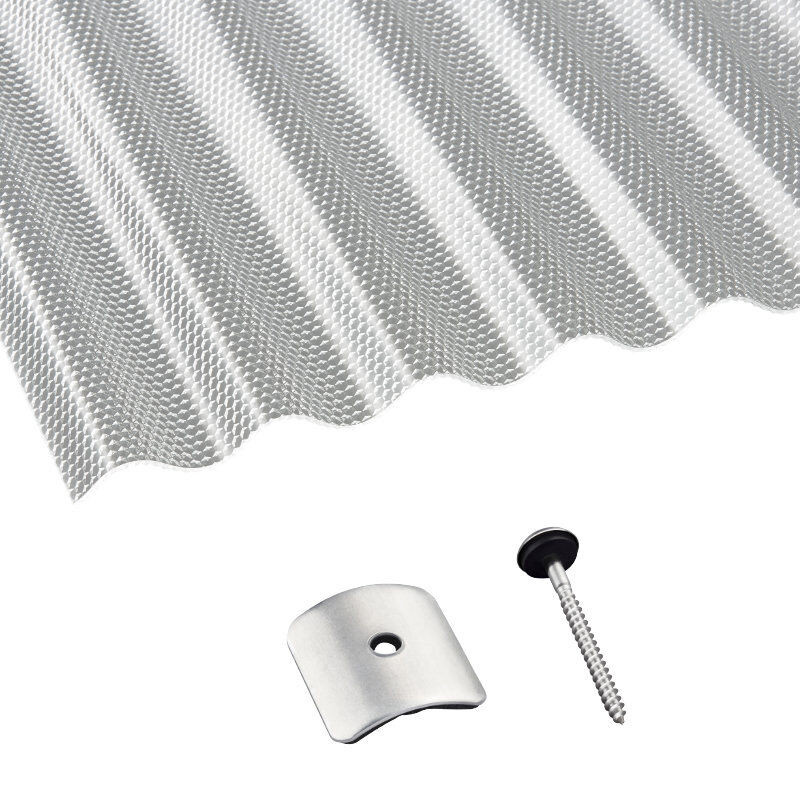 Scobalit Terrassendach-Set aus Acrylglas mit Sinusplatten in Transparent und Wabenstruktur, Dicke: 3 mm - Bild 1