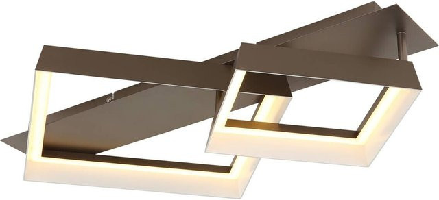 GLOBO Deckenleuchte SYRAKUS in Kaffee, Metall und Kunststoff, B/H/T: 49,5 x 12 x 68,5 cm - Bild 1