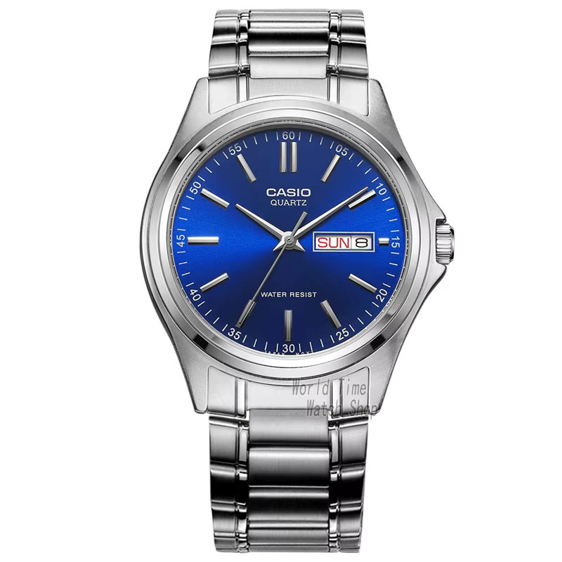 Casio Analoguhr, Quarz, Edelstahl, Blau, Herren - Bild 2