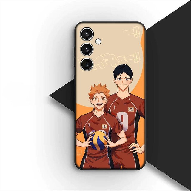 Handyhülle für Samsung Galaxy S20 S21 S22 FE Ultra Plus A15 A16 A25 A57 A37 mit Toru Oikawa Haikyuu Hinata Shoyo Motiv in Orange - Bild 1