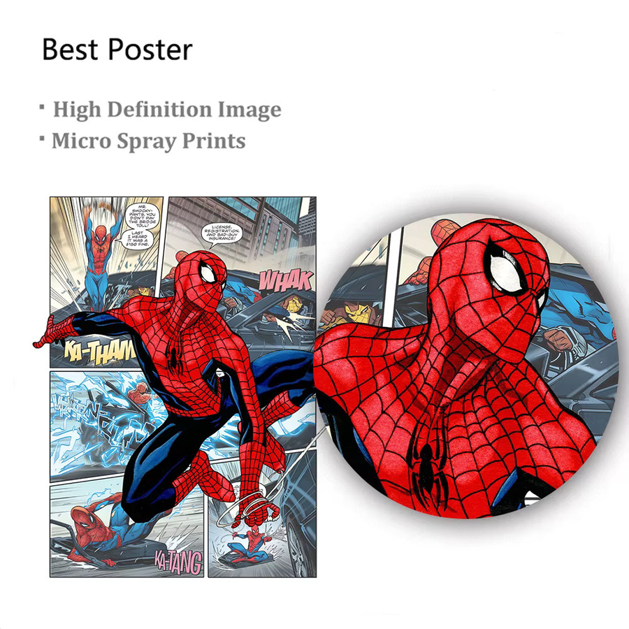 Kayou Marvel Superhelden Wandkunst Poster SpiderMan Iron Man Avengers Leinwanddruck für modernes Kinderzimmer, Mehrfarbig - Bild 2