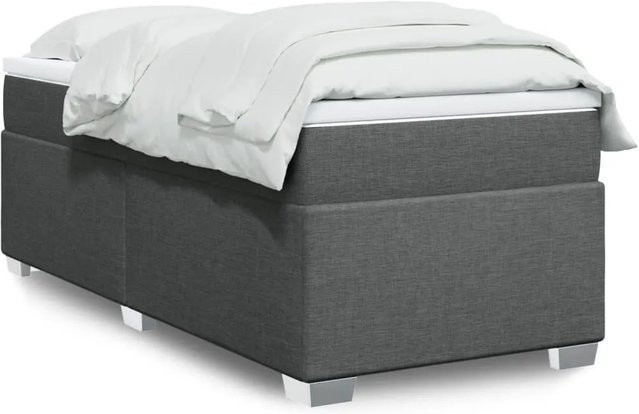 vidaXL Boxspringbett mit Matratze Dunkelgrau B/T/H: 90 x 190 cm - Bild 1