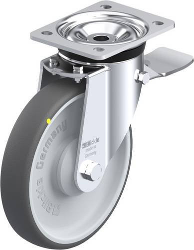 Blickle Lenkrolle LK-PATH 200KA-ST-ELS mit Feststeller in Grau und Stahl, Rad-Durchmesser: 20 cm, Tragfähigkeit: 325 kg - Bild 1