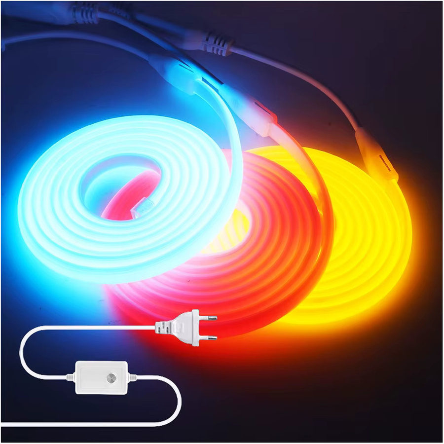 RAZEND COB LED Neon Streifen Set mit Dimmer Schalter und Netzteil, RGB Multicolour, 288 LED/m, 220V - Bild 1