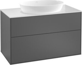 V&B Waschtischunterschrank Finion mit Wandbeleuchtung in Weiß, B: 100 cm, T: 50,1 cm - Bild 1