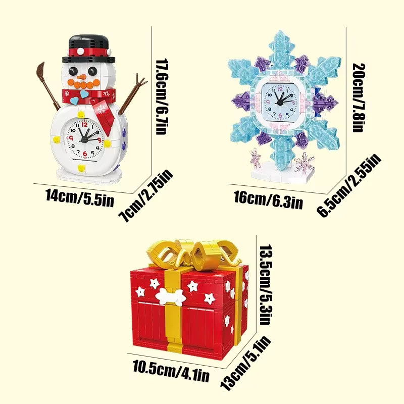 AMAZINGBLOKS Schneemann und Schneeflocke DIY Bausteine Desktop-Ornamente als festliche Weihnachtsdekoration in Multicolor - Bild 5