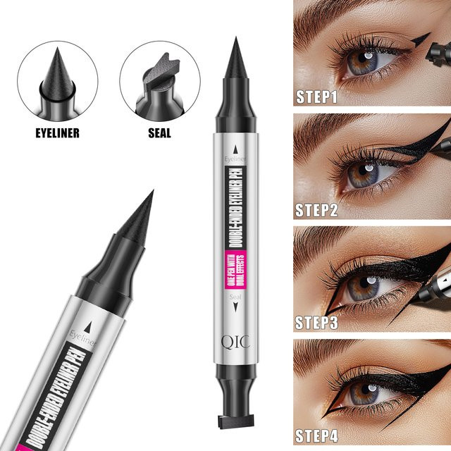 QIC Eyeliner-Stift, doppelseitig, wasserfest - Bild 1