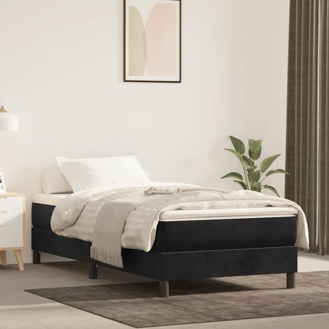 vidaXL Boxspringbett aus Samt in Schwarz, B/T/H: 90 x 200 cm - Bild 3