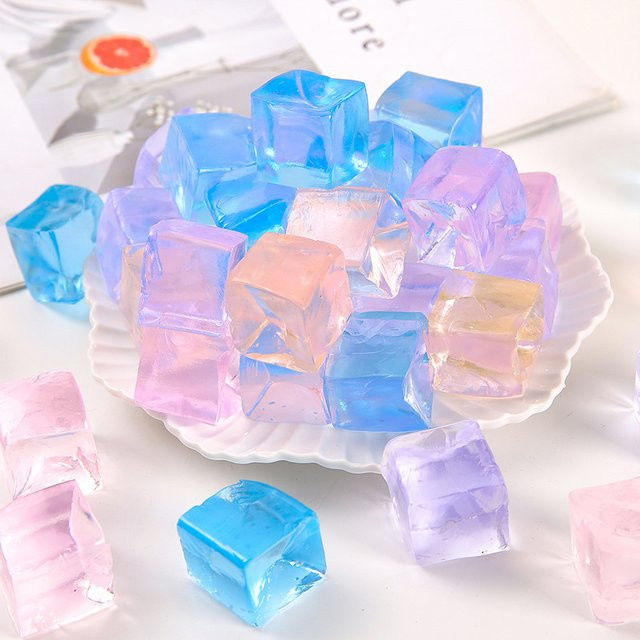 Meade Mini-Eiswürfel-Squishy-Spielzeug, 10-teiliges Set, transparent - Bild 1