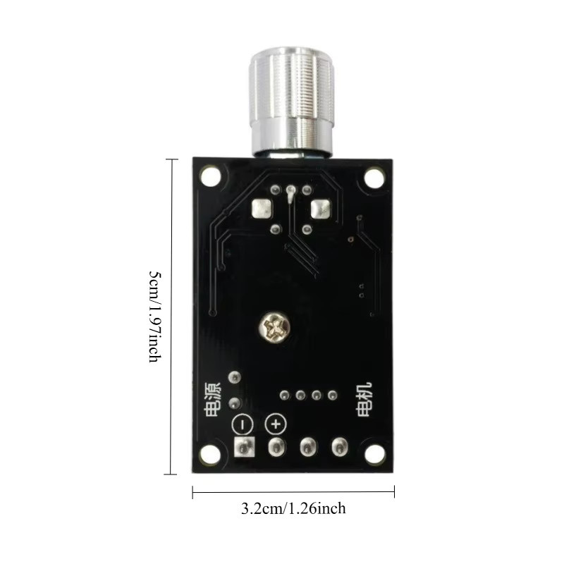 3A PWM DC Motor Drehzahlregler mit Vorwärts-Rückwärts-Schalter und Potentiometer für 6V 12V 24V 28V in Schwarz - Bild 4