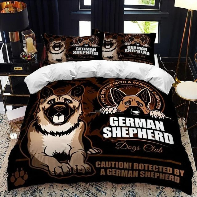 Bettwäsche Set Binchi Fitness mit 3D Hundemotiv Collie in Braun, 2-teilig aus Polyester, Breite: 133 cm, Länge: 70 cm - Bild 1