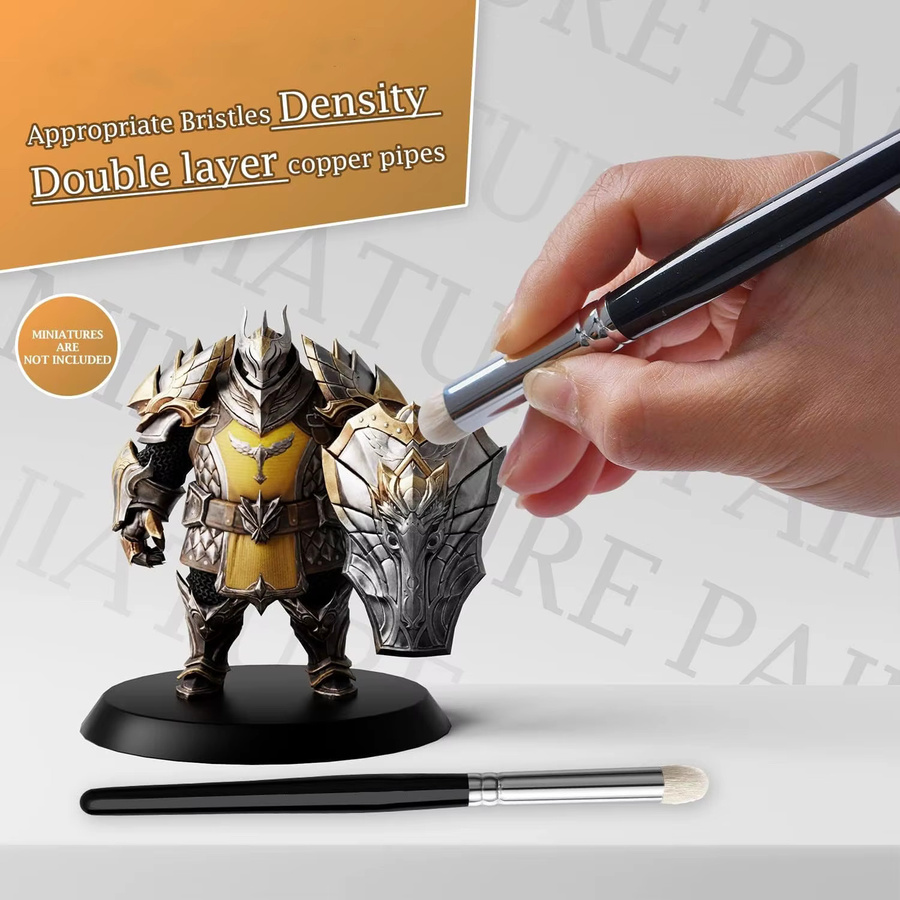 Yutiars Professionelles Miniatur-Pinsel-Set in Schwarz für Warhammer 40K, DND und Citadel-Maßstabsmodelle - Bild 4