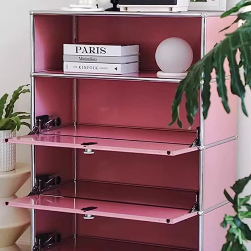 OMGD Luxus Lagerschrank mit elektrischer Beleuchtung und Regalen für Wohnzimmer oder Küche - Bild 3