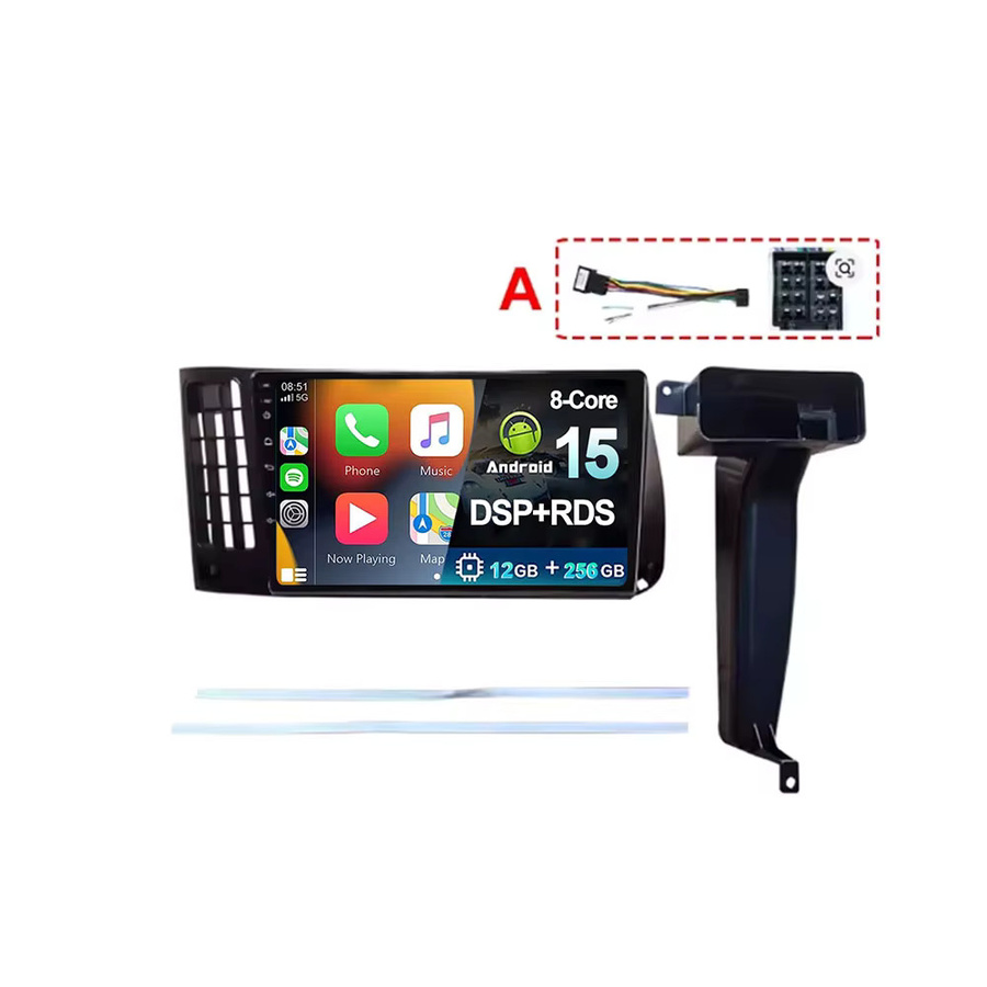 TIEYEZ Android 15 Multimedia-Autoradio für VW Volkswagen Golf 3 1992-1993 mit Carplay, Navigation, GPS, 4G, WIFI, Bluetooth und DSP in Schwarz - Bild 7