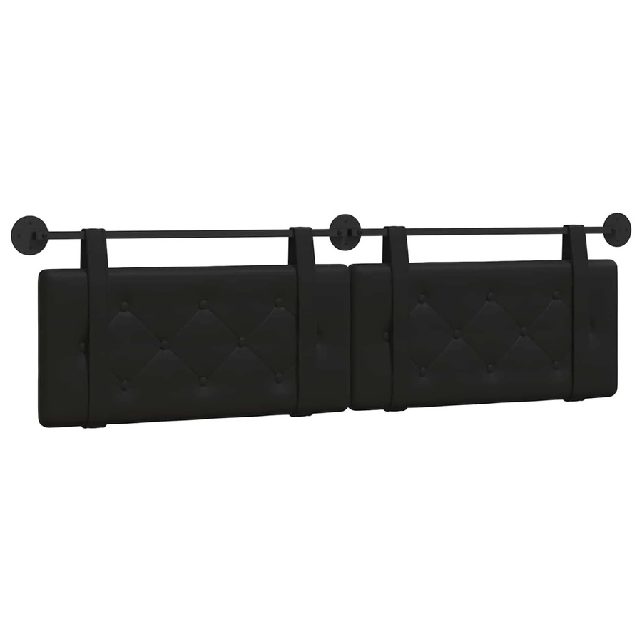 vidaXL Polsterpaneel aus Kunstleder in Schwarz, Wandmontage, B/H/T: 190 x 55 x 5 cm - Bild 2