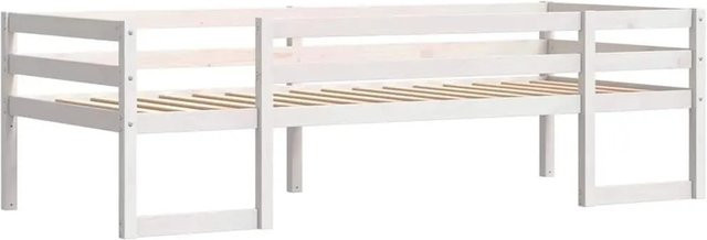 vidaXL Kinderbett aus Massivholz Kiefer in Weiß, B/T/H: 190 x 75 x 82,5 cm - Bild 1