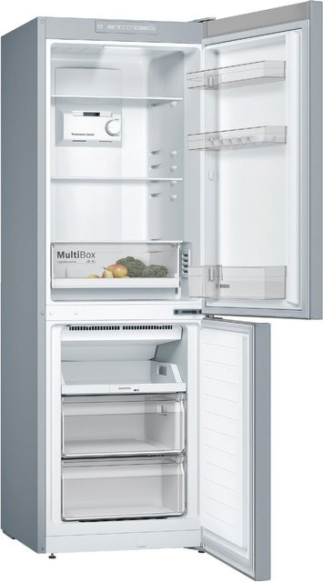 Bosch Kühl-Gefrierkombination KGN33NLEB in Edelstahl-Optik, Silber - Bild 1