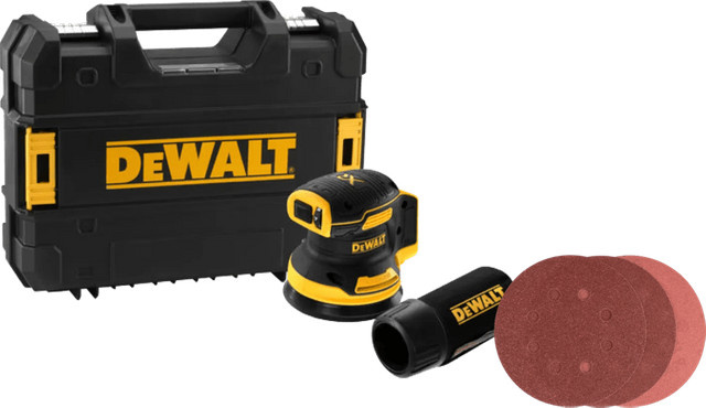 DeWalt DCW210NT-XJ Tischschleifmaschine Gelb ohne Akku inklusive 25 Bosch Schleifscheiben 125 mm - Bild 1