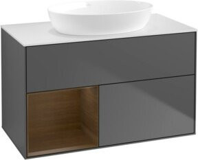 V&B Waschtischunterschrank Finion 100 in Weiß und Anthrazit, B/T/H: 100 x 50,1 x 50,1 cm - Bild 1
