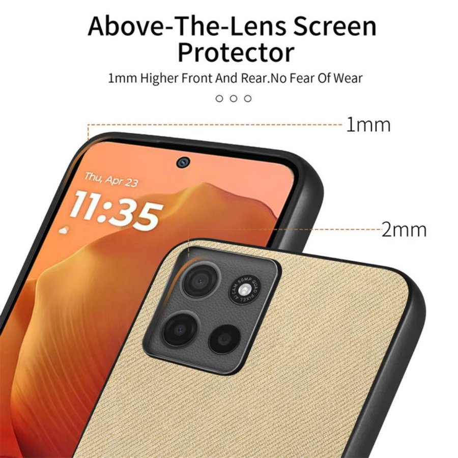 Luxus Leder-Rückenschutzhülle Armor für Motorola Moto G86 G06 Power G56 G66Y G66J G77 G67 5G in Schwarz - Bild 2