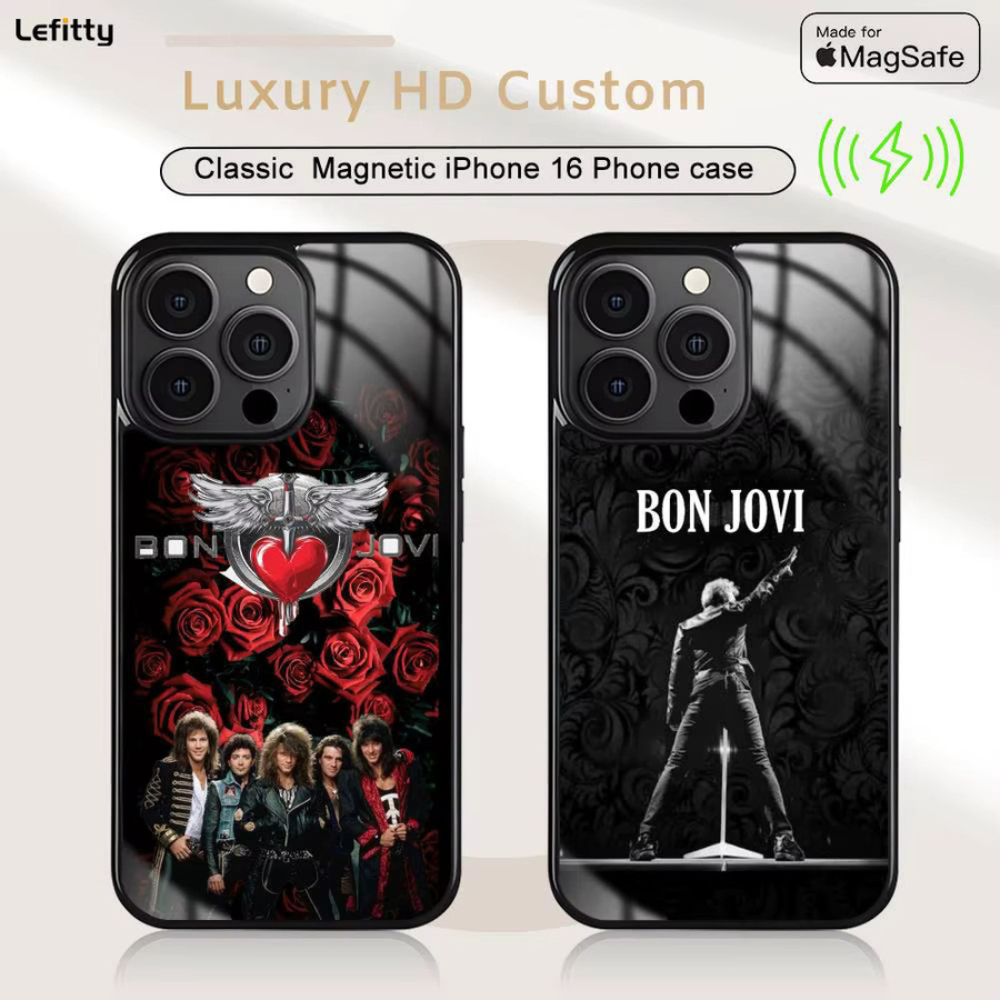 B-Bon J-Jovi Band Handyhülle mit MagSafe Magnet für iPhone 16 15 14 13 12 11 Pro Plus Max Mini Multicolor - Bild 2