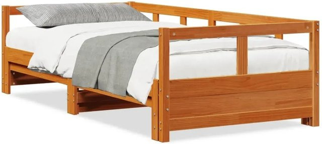 vidaXL Tagesbett aus Massivholz Kiefer in Wachsbraun, B/T/H: 90 x 190 x 85 cm (ohne Matratze) - Bild 1