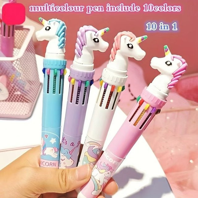 4er-Set Cartoon-Stifte in 10 Farben für Kinder als Geschenkset - Bild 1